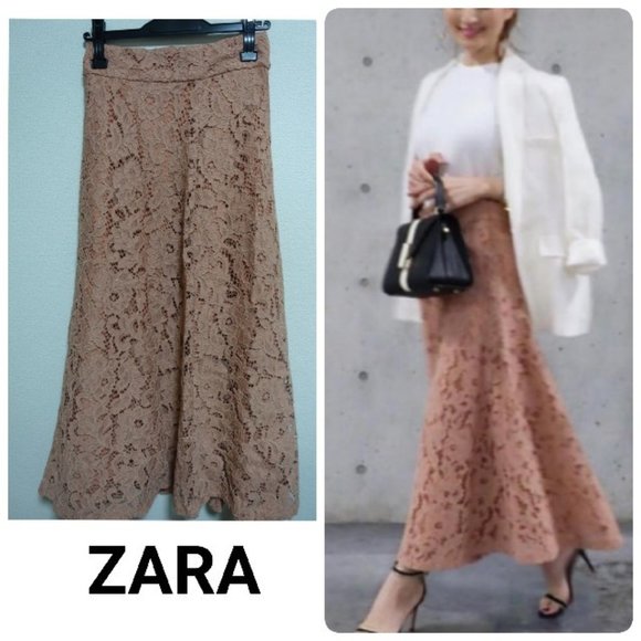 ❤️❤️ZARA LACE MIDI SKIRT - Picture 1 of 8
